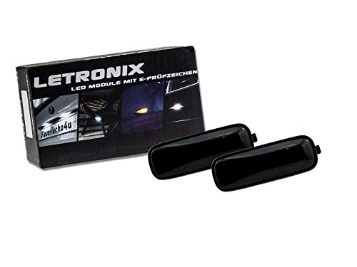 LETRONIX Intermitentes laterales LED Smoke negro adecuado para Civic V/Civic VI/Civic VII/CR-V II/Jazz GD/Jazz GE/Accord VII con certificado E