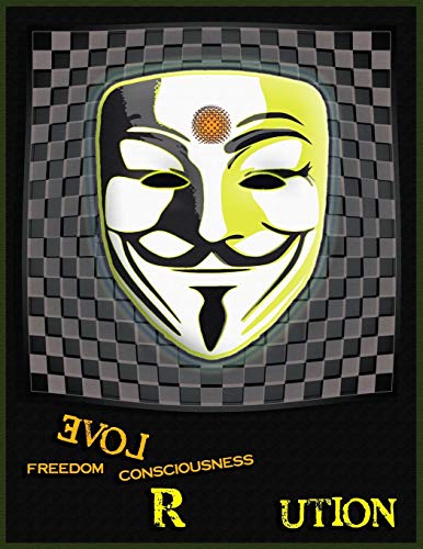 LIFE COACH - BULLET JOURNAL - Guy Fawkes mask NOTEBOOK - 8.5 x 11 inch - Series 13: LIFE COACH Paperback - LOVE FREEDOM CONSCIOUSNESS - Bullet ... project, outline, anonymous, illustration