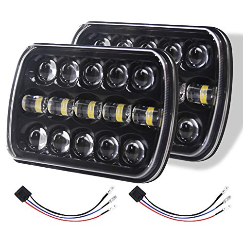 Los Faros Del Halo De 7X6 Pulgadas, Los Faros Del LED Cuadrado De 5X7 Pulgadas Con Los Ojos De La Flecha De Ángel Giran La Luz De La Señal Reemplaza Los Camiones De Ajuste WR-AN-GL-ER XJ YJ G-M-C Los Faros Del Halo De 7X6 Pulgadas, Los Faros Del LED Cuadrado De 5X7 Pulgadas Con Los Ojos De La Flecha De Ángel Giran La Luz De La Señal Reemplaza Los Camiones De Ajuste WR-AN-GL-ER XJ YJ G-M-C