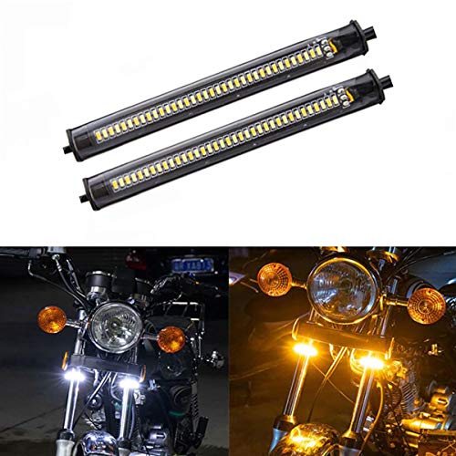 Luz de horquilla LED para motocicleta Universal 5"Tira de luz LED flexible Luces de señal de giro frontal 36 luces LED para motocicleta Harley