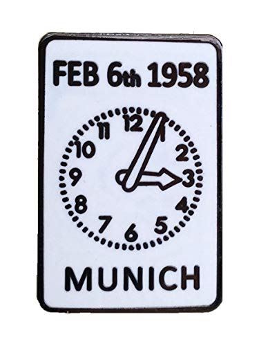 Manchester United FC Múnich Memorial - Reloj con insignia blanca – MuFC Man Utd Football Club