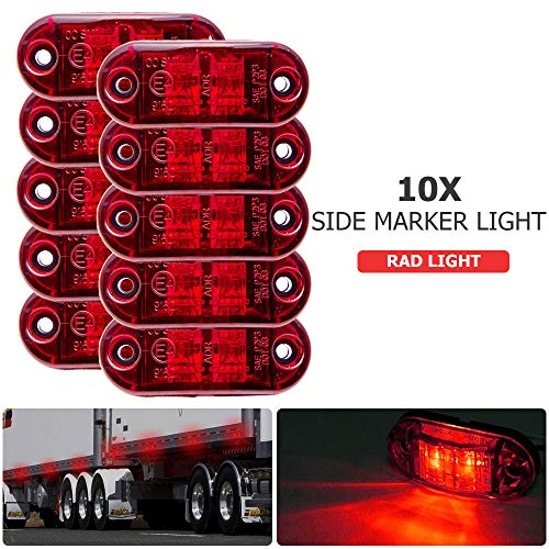 MASO 10 x luces laterales LED de marcador lateral indicador de posición, luces laterales 12 V 24 V universales para remolque, furgoneta, caravana, camión, coche, autobús