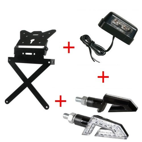 Matricula para Moto Universal Kit homologado + 1 Par Flechas + luz matrícula LED lampa Beta Motor Quadra 50 Kat 1995 – 2001 Matricula para Moto Universal Kit homologado + 1 Par Flechas + luz matrícula LED lampa Beta Motor Quadra 50 Kat 1995 – 2001