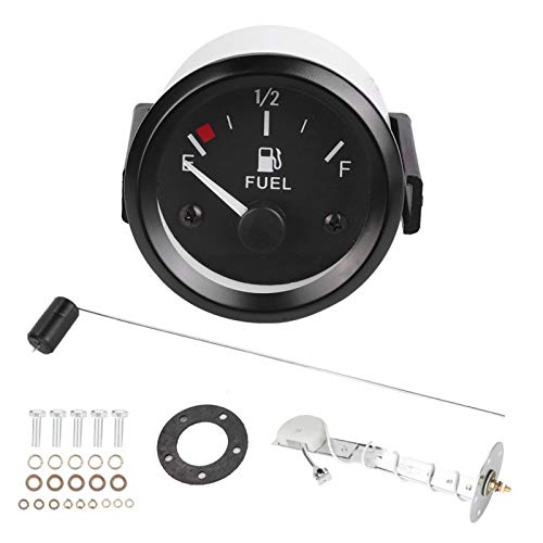 Medidor de nivel de combustible de SUV de coche universal, kit de medidor de puntero de coche de 2 pulgadas 52 mm con sensor de combustible indicador de puntero E-1/2-F