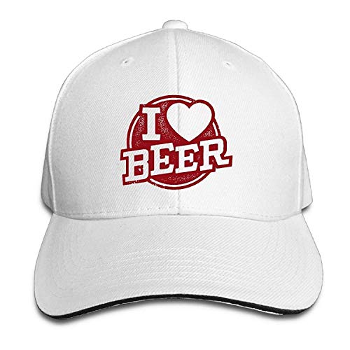 Men's Women's I Love Beer Cotton Adjustable Peaked Baseball Cap Adult Sandwich Hat