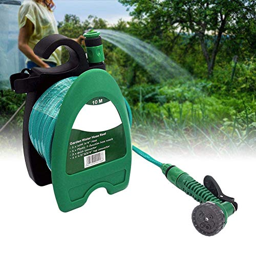 Mini 10m Hose Water Nozzle for Pet Garden Water Hose Reel Portable Car Washing Kit Wall Mountable Hose Reel