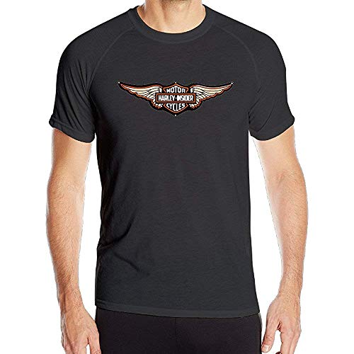 Mlsker Greenday Men's Harley Logo Davidson Short Sleeve Sports T Shirts Black（Size:XL