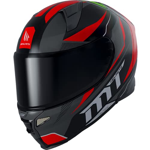 MT Helmets Revenge 2 Foundation Negro Rojo Mate - Casco Integral de Moto (M)