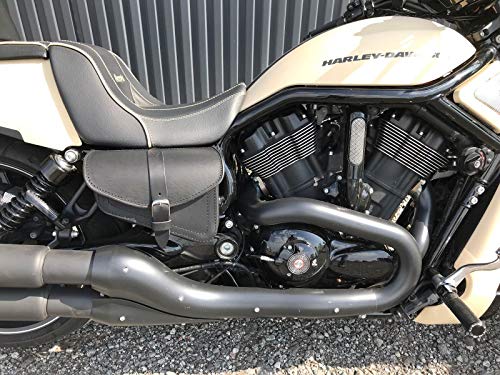 Muscle Black - Juego de bolsillos laterales para Harley Davidson VROD V-Rod de piel, color negro