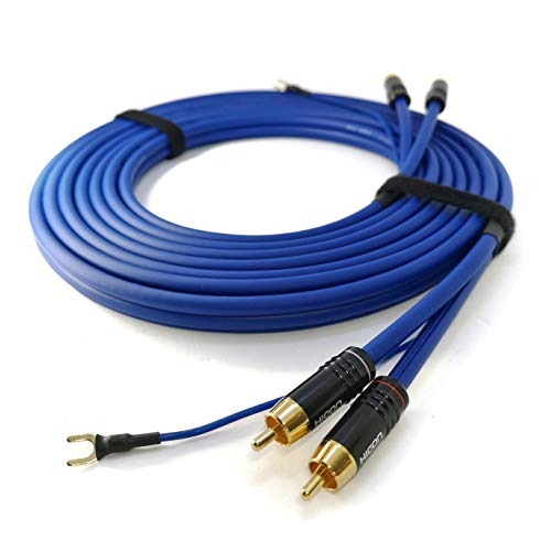 NF- Cable Phono 2,5m cable apantallado de señal de audio Sommer Cable 2X 0,35mm² más largo de tierra (2,6m) 1x 0,35mm² enchufe HICON CM06 enchapado en oro - SC81-K3-0250