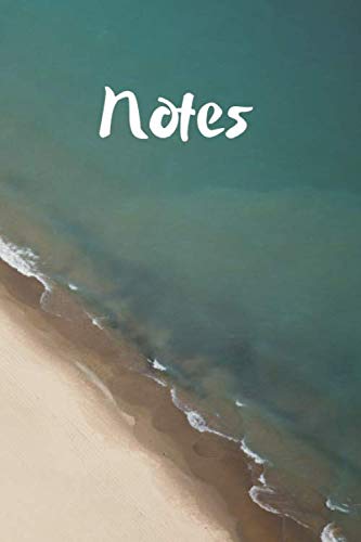 Notes: 6x9 100 page lined notebook ruled notepad professional personal seaside water waves themed colourful cheap arty fashion fun value student education office stationary quality jotter pad