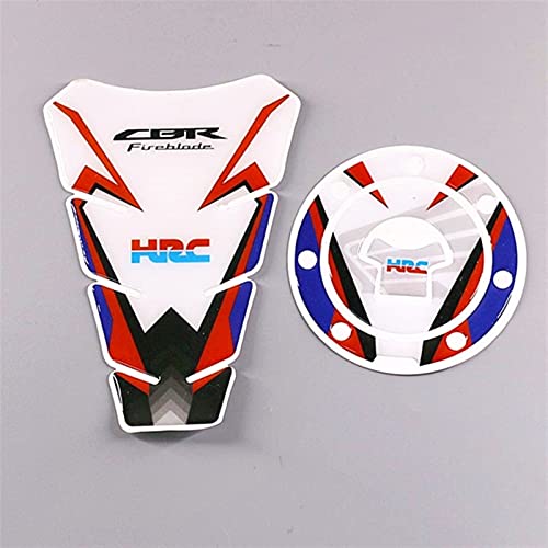 Pegatinas Protectora de la calcomanía de la Almohadilla del Tanque 3D de la Motocicleta para Honda CBR VFR CB NSR VTR CBF CBX 125 250 400 600 900 1000 CBR1100XX (Color : White)