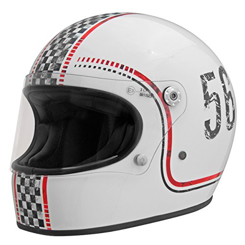 Premier Trophy - Tapa completa para casco de motocicleta, color blanco