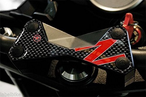 Protección 3D Placa Horquilla Compatible para Moto Kawasaki Z750 Z1000 - Carbono Rojo