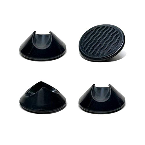 Protectores para patas de horquilla – Protectores de goma antideslizantes para suelos duros – Universal para barras de acero de 10 mm y 12 mm (4, negro)