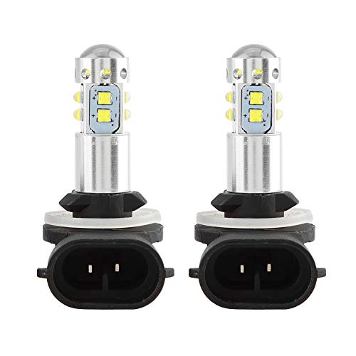 Qiilu Bombillas de luz antiniebla para coche , 2 piezas 12-24V 50W Bombillas de luz diurna LED antiniebla brillantes de alta potencia para coche para Hyundai Accent