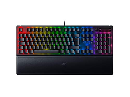 Razer BlackWidow V3 (Green Switch) – Teclado Gaming con interruptores mecánicos (táctil y Clic, Teclas ABS, Teclas Multimedia, iluminación RGB Chroma) QWERTZ | disposición DE, Negro