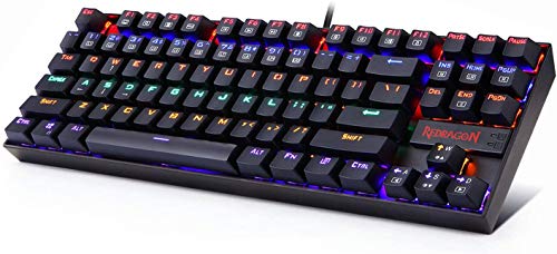 Redragon K552 Rainbow KUMARA Teclado Mecánico Tenkeyless para Windows PC, Switch Red, Interruptores Rojos, Reforzado, Retroiluminado Rainbow Multicolor, Distribución Española - Negro Redragon K552 Rainbow KUMARA Teclado Mecánico Tenkeyless para Windows PC, Switch Red, Interruptores Rojos, Reforzado, Retroiluminado Rainbow Multicolor, Distribución Española - Negro