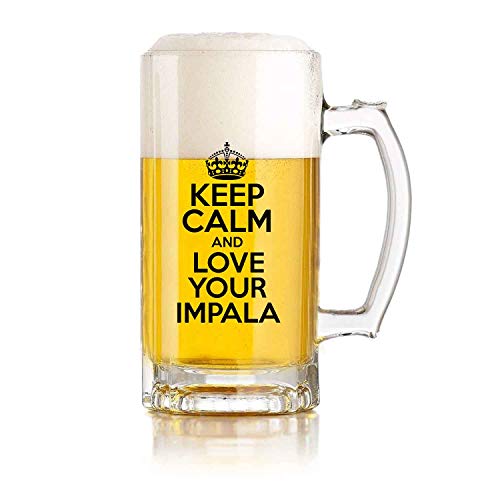 Restaurante de jarra de cerveza de vidrio, jarra de cerveza de juego de pelota Keep Calm and Love Your Impala Theme Restaurante de jarra de cerveza de vidrio, jarra de cerveza de juego de pelota Keep Calm and Love Your Impala Theme