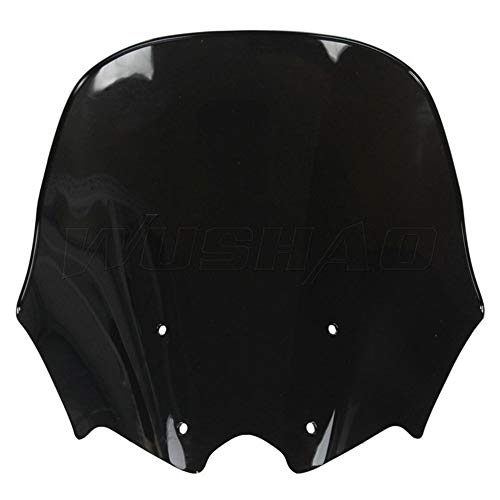 Revelación Motocicleta Doble Burbuja Parabrisas Parabrisas Pantalla For El 2012 2013 2014 2015 2016 2017 Ajuste De For Honda NC700S NC750S NC 700 S 750 (Color : Black)