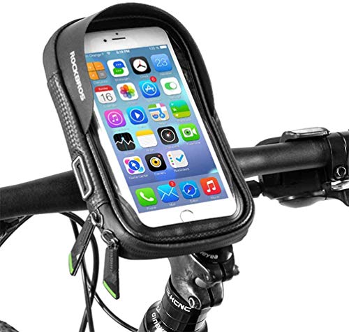 ROCKBROS Bolsa de Manillar de Bicicleta MTB Carretera Ciclismo con Pantalla Táctil para Teléfono Móvil de 6,0 Pulgadas iPhone X XR XS MAX 7 8 Samsung
