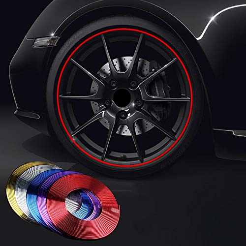 (Rojo) PVC hecho de rueda de coche Trim Ring Shell Ring para llantas de 13-22 pulgadas