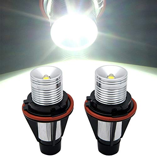 SANWAN Angel Eyes Halo Ring Bulbs, LED de iluminación diurna sin errores para E39 E87 E60 E63 E65 E66 E53, xenón blanco-3 W SANWAN Angel Eyes Halo Ring Bulbs, LED de iluminación diurna sin errores para E39 E87 E60 E63 E65 E66 E53, xenón blanco-3 W