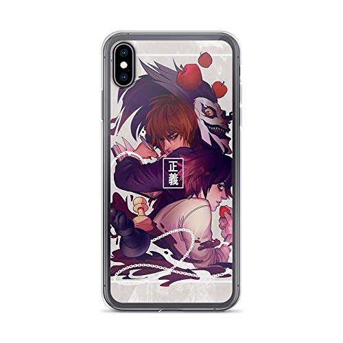 Sexdety Funda Phone Case Compatible con iPhone X/XS Case Death Note Light Kira Ryuk Rem Demons Art Japan Mystery Detective Manga