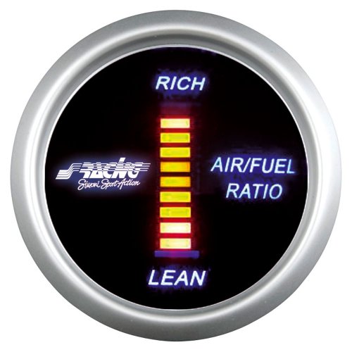 Simoni Racing AFR/D Indicador Digital de Relación Aire - Carburante, Fondo Negro