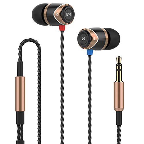 SoundMAGIC E10 Auriculares In Ear, Auriculares para teléfonos Inteligentes con Cable,Auriculares Estéreo con Aislamiento de Ruido para, Todos los Dispositivo de Interfaz de 3,5mm,Dorados