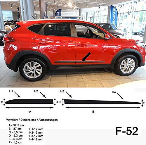 Spangenberg Listones de protección laterales de color negro para Hyundai Tucson III 5 puertas tipo TL a partir de 05/2015- F52 (3700052)