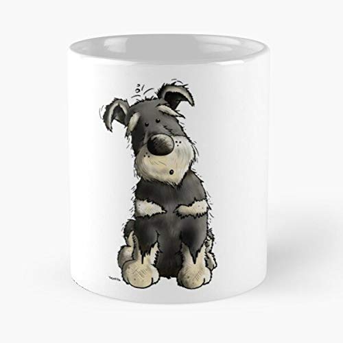 Standart Schnauzer Giant Dog Pedigree Schnauzers Pure Bred - Taza de café de cerámica con texto en inglés "Comer alimentos Bite John Best de 11 onzas"