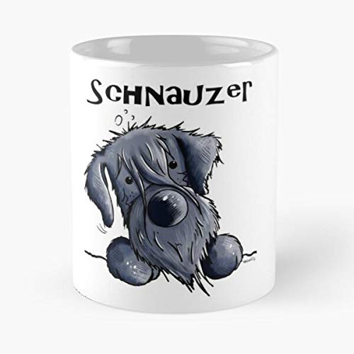 Standart Schnauzer Giant Dog Pedigree Schnauzers Pure Bred - Taza de café de cerámica con texto en inglés "Comer alimentos Bite John Best de 11 onzas"