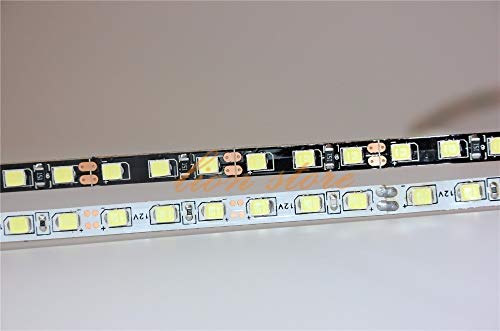 SUNXK PCB Blanco/Negro de 5 mm de Ancho 2835 SMD Tira de LED Flexible 120led / m DC12V Tira de luz de Tira Blanca no Impermeable de 5 m (Color : Black PCB, Emitting Color : White)