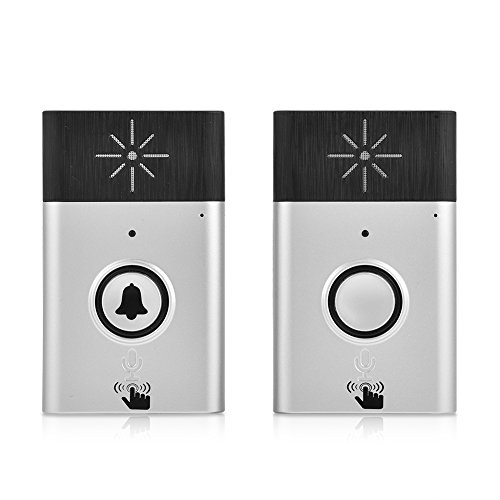 Timbre inalámbrico, 2.4 GHz Mini Portátil Intercomunicador de Voz de Doble vía Timbre inalámbrico con 300M Rango de operación Timbre eléctrico de Volumen Ajustable. Timbre inalámbrico, 2.4 GHz Mini Portátil Intercomunicador de Voz de Doble vía Timbre inalámbrico con 300M Rango de operación Timbre eléctrico de Volumen Ajustable.