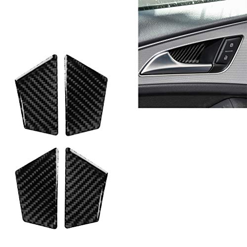 Tira de protección para coche Etiqueta engomada decorativa del cuenco de la puerta interior de fibra de carbono del coche para Audi A6 S6 C7 A7 S7 4G8 2012-2018, unidad universal izquierda y derecha