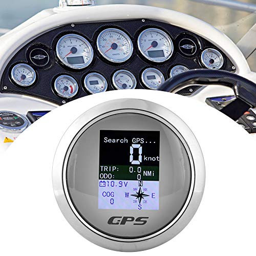 Velocímetro GPS Indicador de velocidad Odómetro para barco de coche 85mm(Dial blanco)