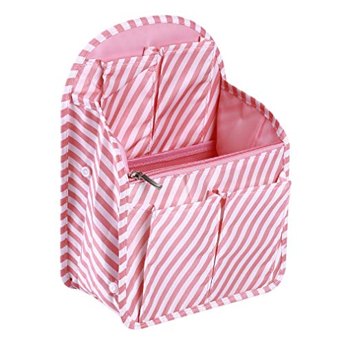 Weiy - Organizador de mochila, bolsa de inserción, organizador de viaje, bolsa multibolsillos en bolsa, organizador de accesorios de viaje As description Pink Stripe Weiy - Organizador de mochila, bolsa de inserción, organizador de viaje, bolsa multibolsillos en bolsa, organizador de accesorios de viaje As description Pink Stripe