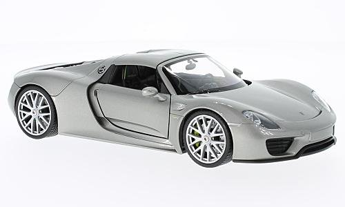 Welly Model Compatible con Porsche 918 Spyder Hard Top Closed 2013 Silver 1:24 DIECAST WE24055HGY