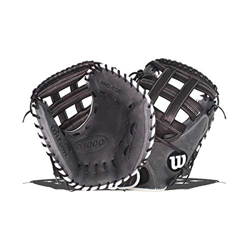 Wilson A1000 33" Catcher's Fast Pitch Mitt-Right Hand & Throw, Black/Grey