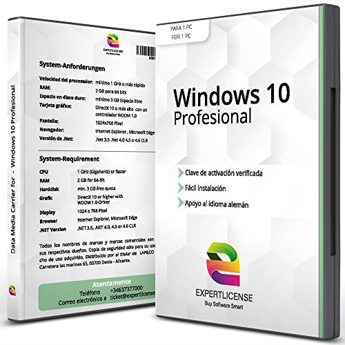 Windows 10 Pro - Versión completa │ISO DVD - 64bit - incl. Actualizaciones │ Clave de activación + Guía de instalación│ Español │ NUEVO │ SOPORTE AL CLIENTE