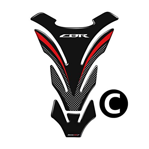 XIAOZHIWEN Pegatinas de la Motocicleta del Caso del cojín del Tanque Protector de la Etiqueta del carbón 3D-Look for Honda CBR 250RR 600RR 900RR 1000RR 650F 500R Fireblad Universal (Color : C)