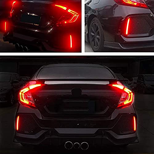 YFBB Luces de Espejo de Coche con Lente roja y LED Completo de 4 Puertas, para Honda Civic Hatchback Type R 16-18 o SI Saloon 2017 2018 2019