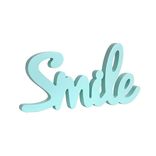 ZAKRLYB La letra de la decoración Smile Wood se puede utilizar como un regalo de cumpleaños del día infantil Adecuado para la habitación de los niños Dormitorio Sala de estar TV de la sala de recepció