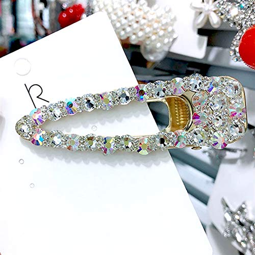 Zfwlkj Horquilla Big Full Crystal Pein Pin Pins Clips para Mujer Joyería de Cabeza Gold Pearl Hakepins Headwear Boda Accesorios para el Cabello Regalo (Color : S1 Gold)