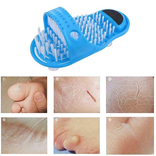 ZGHYBD Shower Foot Cleaner,Plastic Bath Shoe Shower Brush Massager Slippers,Scrubber Cleaner For Shower Floor Improves Foot Circulation Remove Foot Dead Skin and Reduces Foot Pain