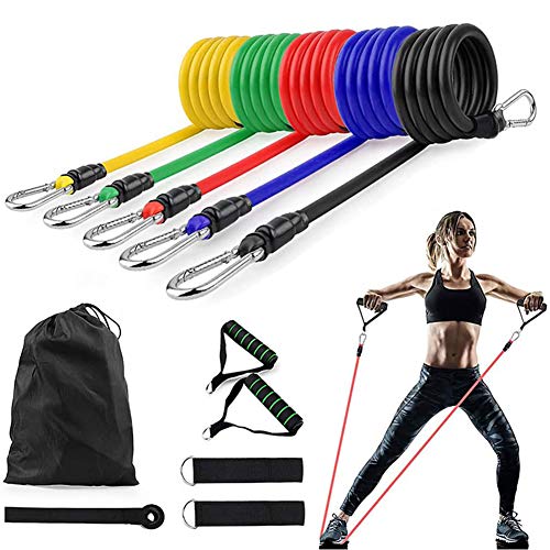 ZYCZ Elásticos De Fitness, Bandas De Fitness Gomas Elásticas Musculación De Caucho Natural, para Yoga, Gym/Hogar, Anclaje De Puerta, con Manijas De Espuma, Tobillo Y Bolsa Portátil ZYCZ Elásticos De Fitness, Bandas De Fitness Gomas Elásticas Musculación De Caucho Natural, para Yoga, Gym/Hogar, Anclaje De Puerta, con Manijas De Espuma, Tobillo Y Bolsa Portátil