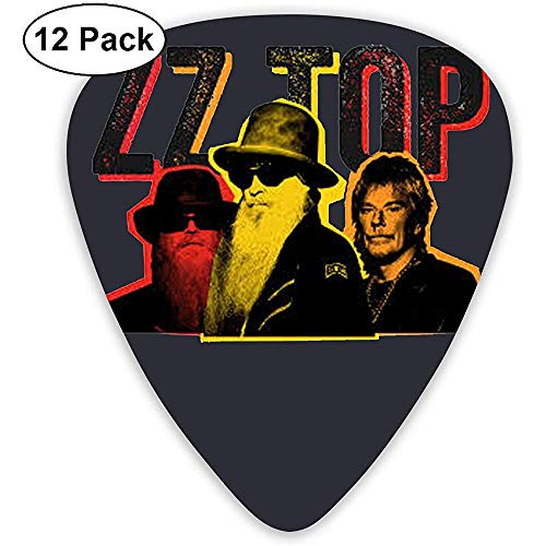 Zz Top Guitar Picks (paquete de 12) para guitarra eléctrica, guitarra acústica, mandolina y bajo de guitarra
