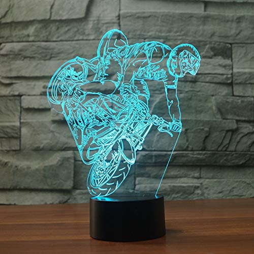 3D LED lámparas Moto Auto ilusion optica luz de noche 7 colores Contacto Arte Escultura luces con cables USB Lampara Decoracion Dormitorio escritorio mesa para niños adultos