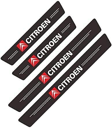 4 piezas de placas de protección para el alféizar de la puerta de fibra de carbono del coche para Citroen C1 C2 C3 C4 C5 C6 C8 C4L DS3 DS4 DS5 DS5LS DS6, acceso de protectores antideslizantes